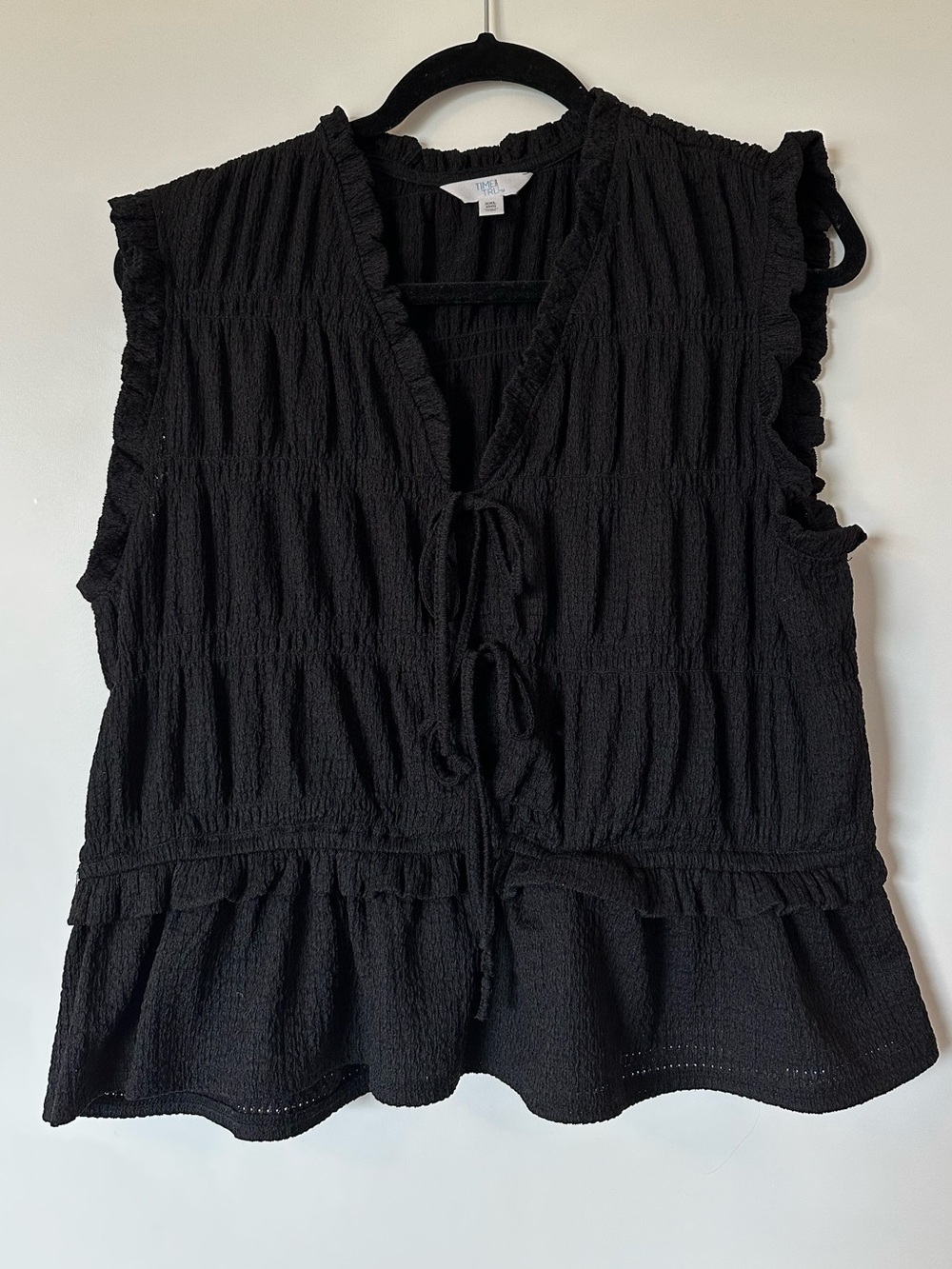 Time and Tru Smocked Tie front shirt